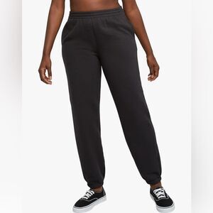 Hanes Basic Black Jogger Cotton Blend Sweatpants with Pockets